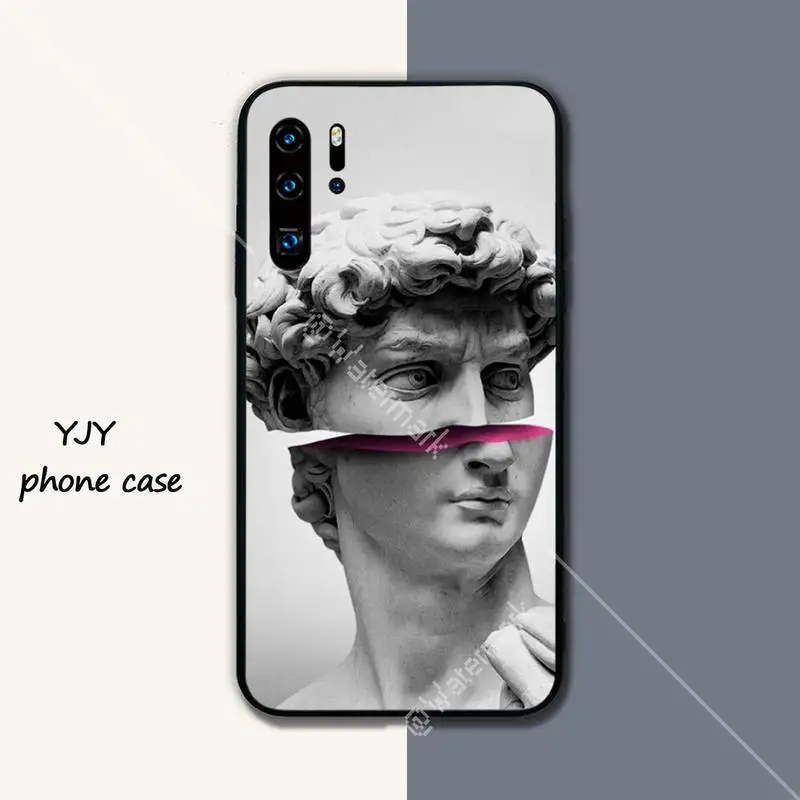 

David medusa aesthetic art Silicone black case coque for Huawei P9 lite 2016 2017 P 10 P20 PRO P30 P40 lite P smart 2019 cover