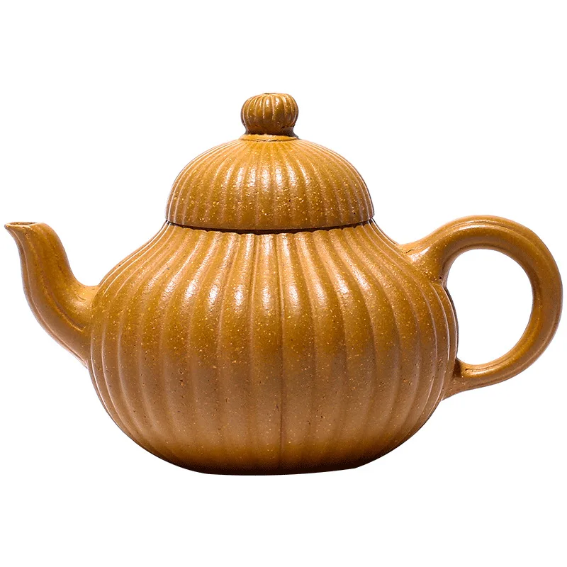 

Yixing handmade purple clay teapot raw ore section clay hand painted teapot brocade pattern siting daily department store teapot
