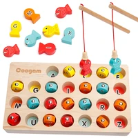 coogam wooden magnetic fishing game abc alphabet sorting puzzlefine motor skill toys gift for 2 3 4 years old toddler kid baby
