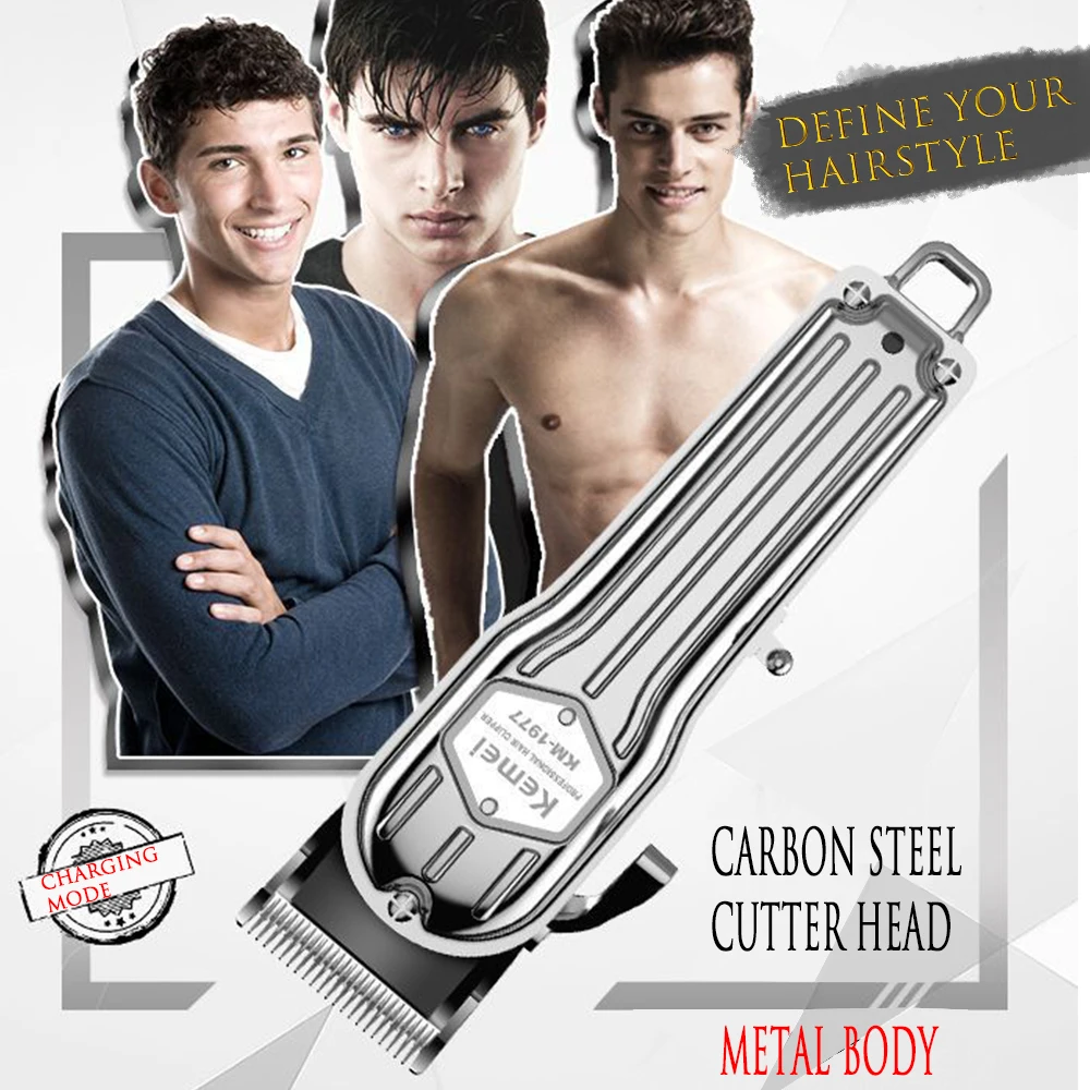 

Kemei Professional Electric Man Hair Cutter Cordless All Metal Powerful Hair Trimmer Beard Mustache Modelling Hair Clipper