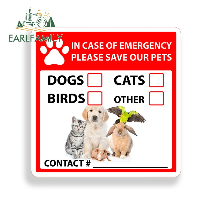 EARLFAMILY 13 см x 13 см для сервисной собаки аварийно-спасательный знак Автомобильная наклейка дверь автомобиля Наклейка окна ноутбука водонепроницаемое украшение