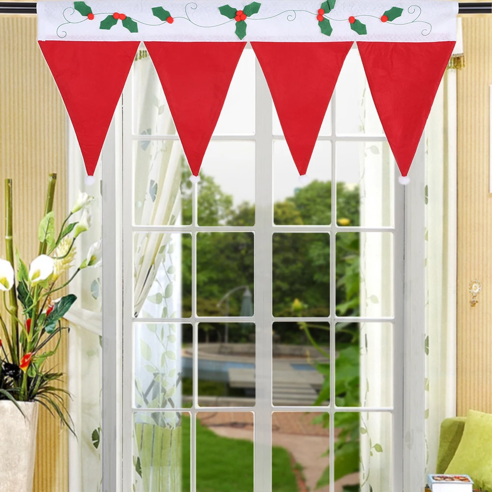 Новые милые рождественские оконные драпированные панели декоративные шторы