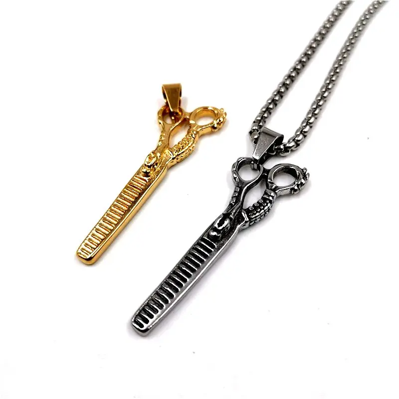 Мужская расческа из нержавеющей стали в стиле хип-хоп длинное ожерелье с
