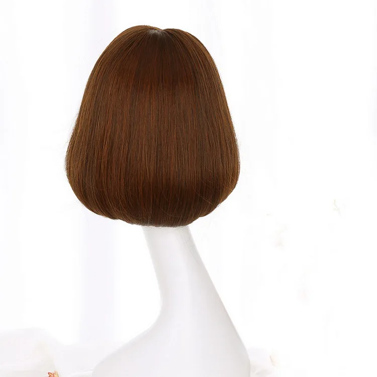 brown blonde Yiyaobess синтетический короткий боб парики для женщин натуральные волосы Коричневый Черный Ротанг Лен серый парик с корейской воздушной челкой 12 дюймов - Цвет: brown blonde