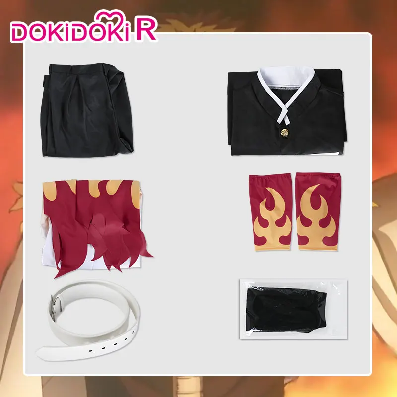 DokiDoki R костюм для косплея из аниме рассеиватель демонов киметсу Rengoku Kyoujurou|Костюмы