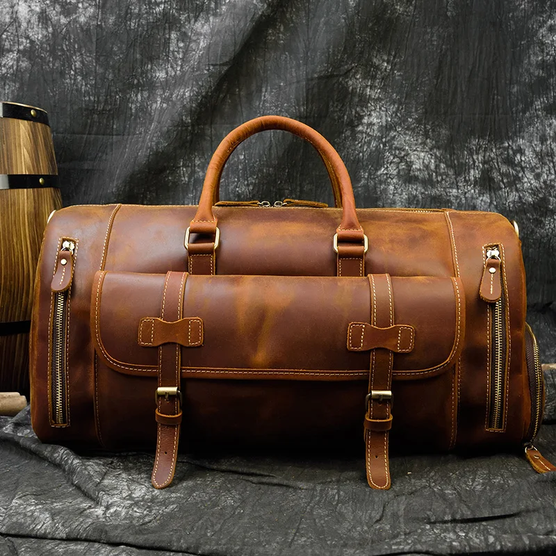 

Мужские дорожные сумки из натуральной воловьей кожи, модные дамские сумки на плечо для ноутбука, чемодан для ручной клади