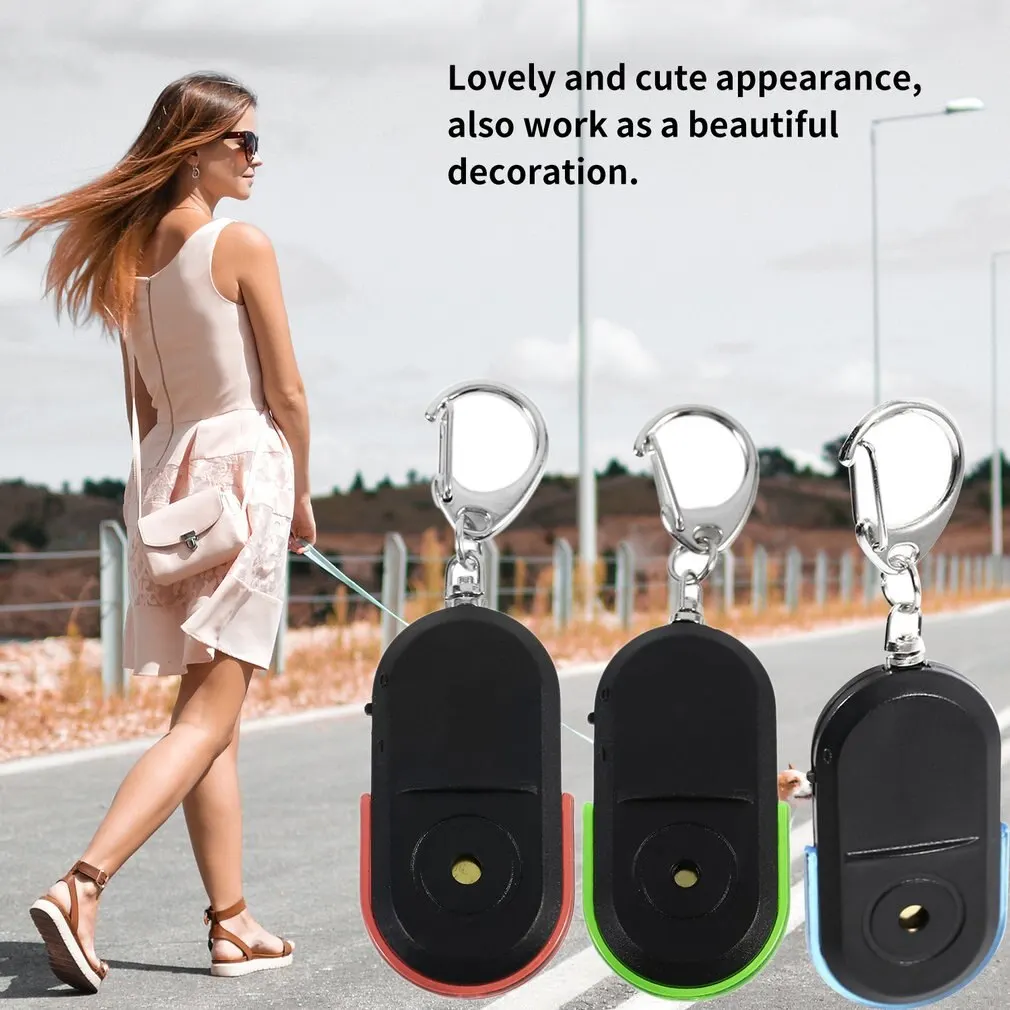 

Portable Size Old People Anti-Lost Alarm Key Finder Wireless Useful Whistle Sound LED Light Locator Finder Keychain