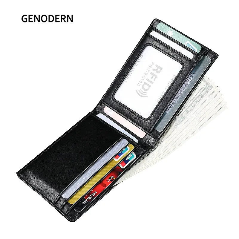 

GENODERN RFID Blocking Men Mini Leather Ultra Fashion Dollar Slim Male Purse