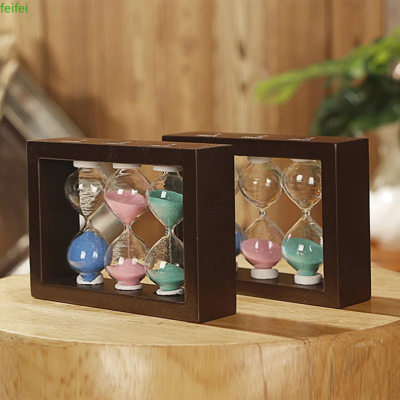 Песочные часы в деревянной рамке 1/3/5 мин песочные таймер для домашнего декора