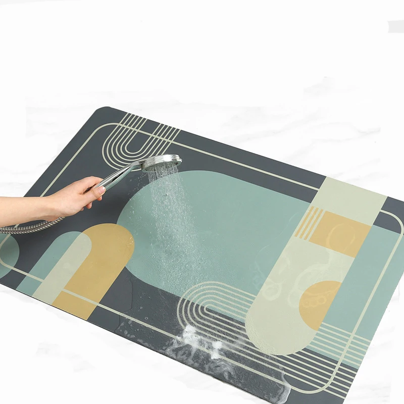 

Anti-slip Absorb Water Bath Mat Bathroom Geometry Carpet Kitchen Bedroom Floor Mat Entrance Rugs Home Decoration