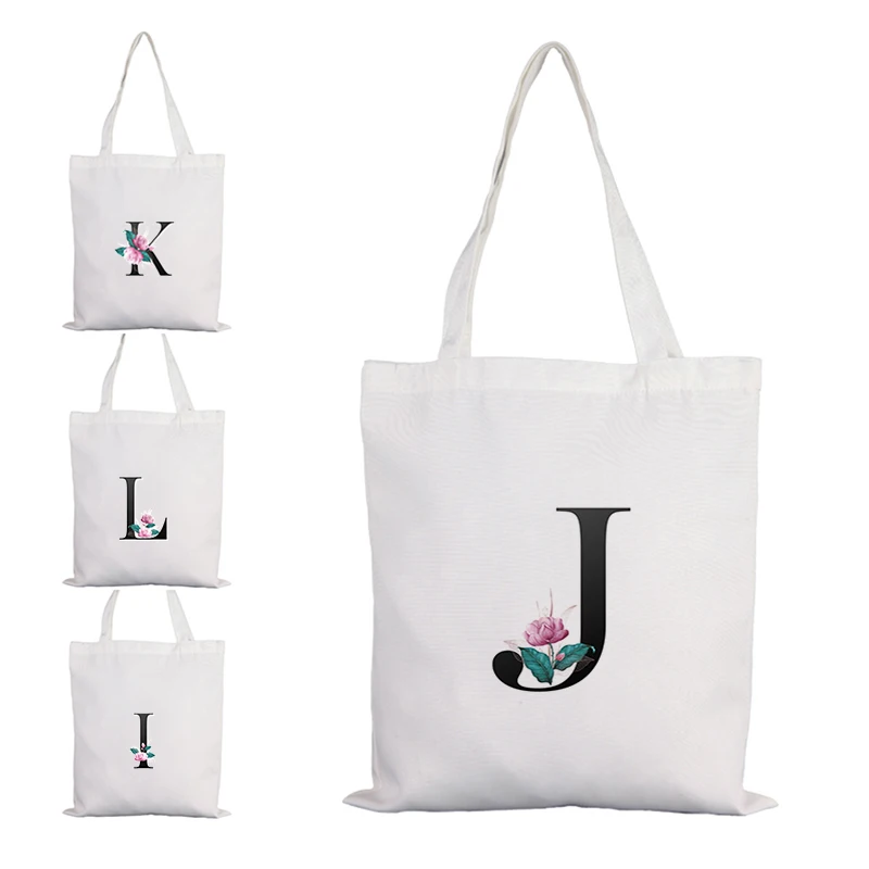 

Alphabet Flower Shopping Trolley Reusable Cloth Bag Custom Tote Nylon Woman Basket With Letters Pvc Beach Bags