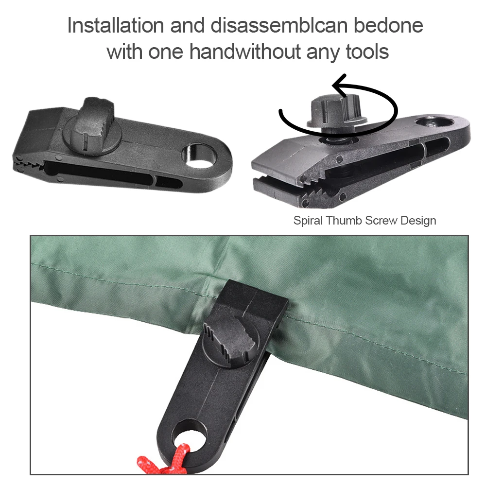 5/10Pcs DIY Tarp Clamp Awning Tent Canopy Clip Snap Canvas Anchor Gripper Caravan Jaw Grip Trap Tighten Woodworking Tool | Спорт и
