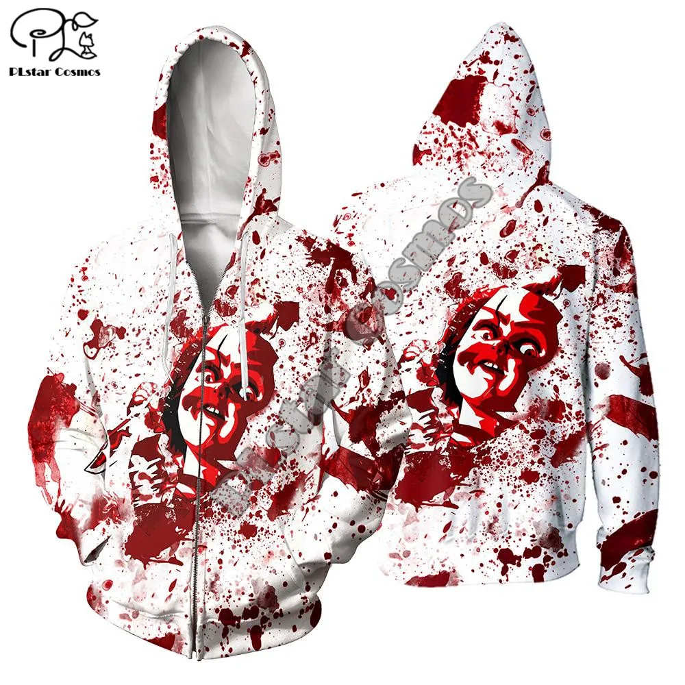 

PLstar Cosmos Halloween Chucky Horror 3D printed Men for Women Hoodies Funny Pullover Harajuku zipper hoodies drop shipping 01
