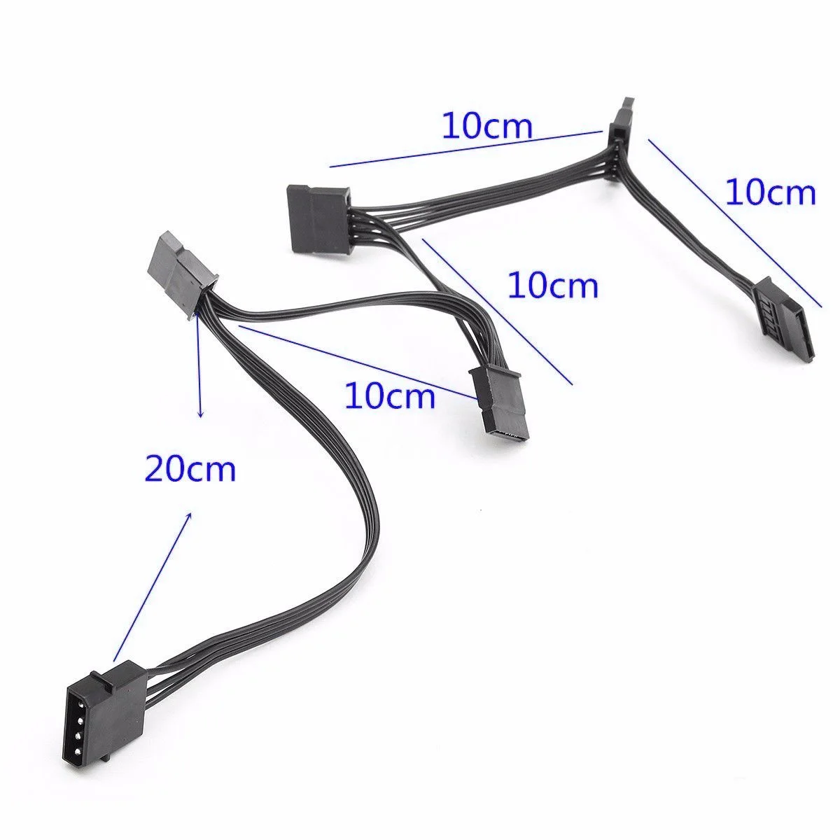 

4 Pin IDE to 5 Serial SATA Straight Hard Drive Power Adapter Cable Wire Line Computer Components Accessories Adapter Cable