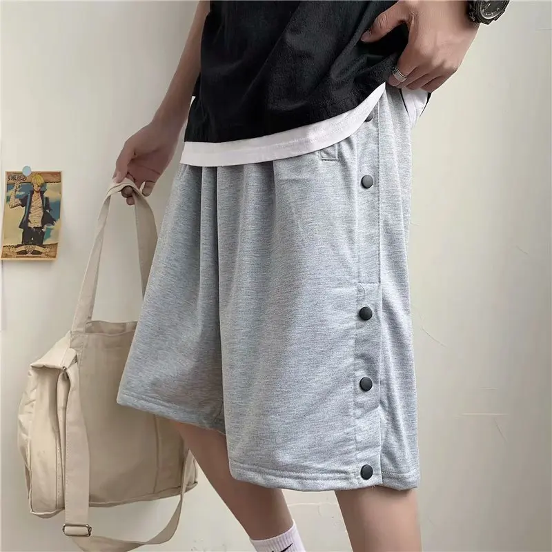 

Hot Sale 2021 Summer New High Street Sports Shorts Wild Casual Loose Solid Color Basketball Five-point Pants Men's Trend