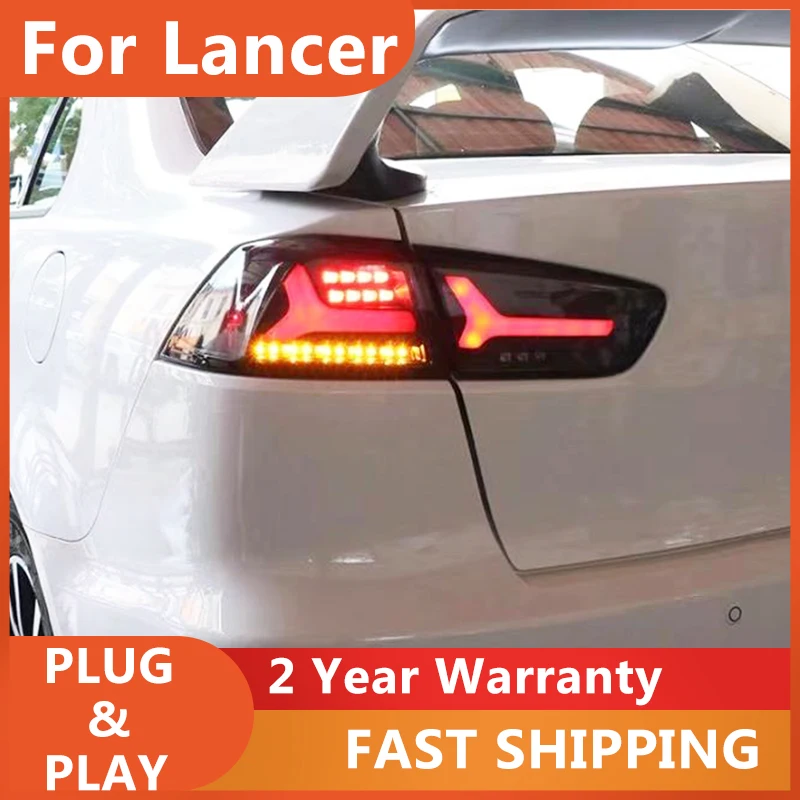 

Все светодиодные задние фонари для Mitsubishi Lancer 2009-2016, задние фонари s, светодиодный динамический сигнал поворота, светодиодный стоп светильни...
