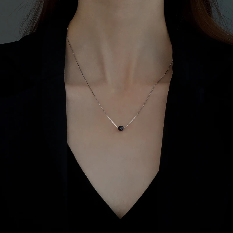 925 стерлингового серебра звездное небо с маленькими шариками Цепочки и ожерелья