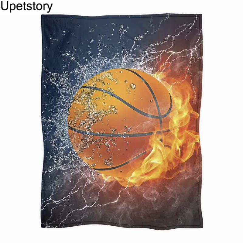 

Крутое Фланелевое Флисовое одеяло Upetstory с принтом баскетбольного футбола, мягкое покрывало для дивана/подушки, удобное одеяло из полиэстер...