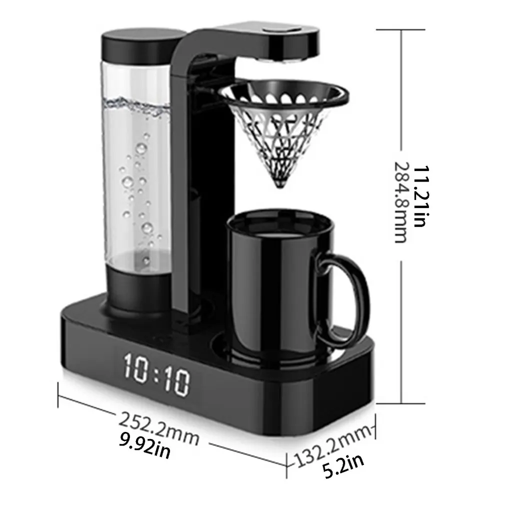 

500ml Portable Coffee Maker Tea Room Fully Automatic Drip Coffee Machine Clock Household American Coffee Machine