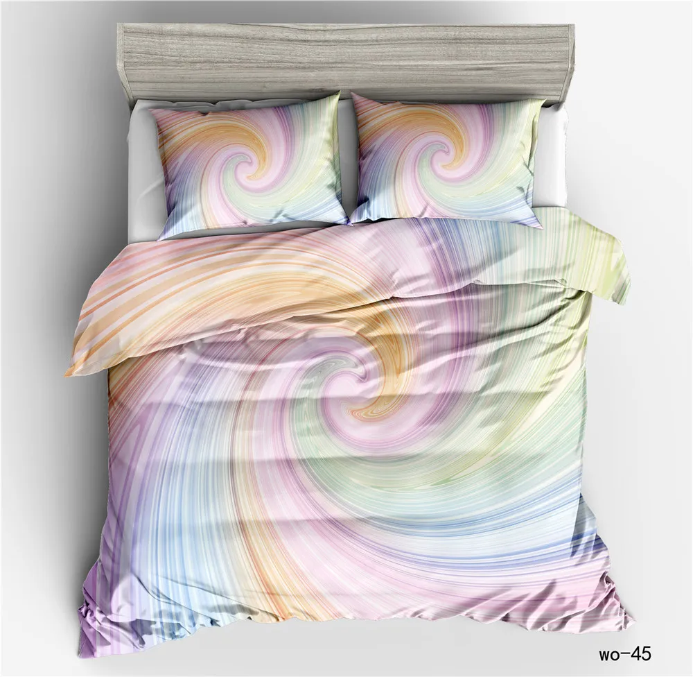 

Rainbow Style Bedding Sets Europe/USA Full Queen King Size Cotton Quilt Duvet Cover Pillow Case 2-3 Pieces Sets