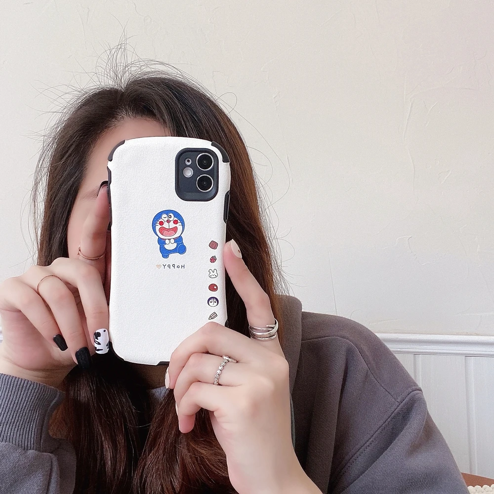 

Cartoon Doraemon slim waisted case for iphone 12mini 12promax 11promax X XSMax XR 7 8 7Plus Anti falling soft shell