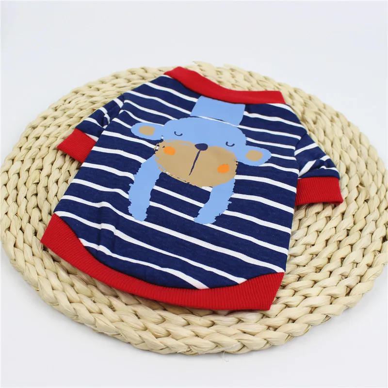 

2021 new dog clothes for small dogs Pet french bulldog pets clothing cats cat yorkies shirt alive Winter sphinxes warm Stripes a
