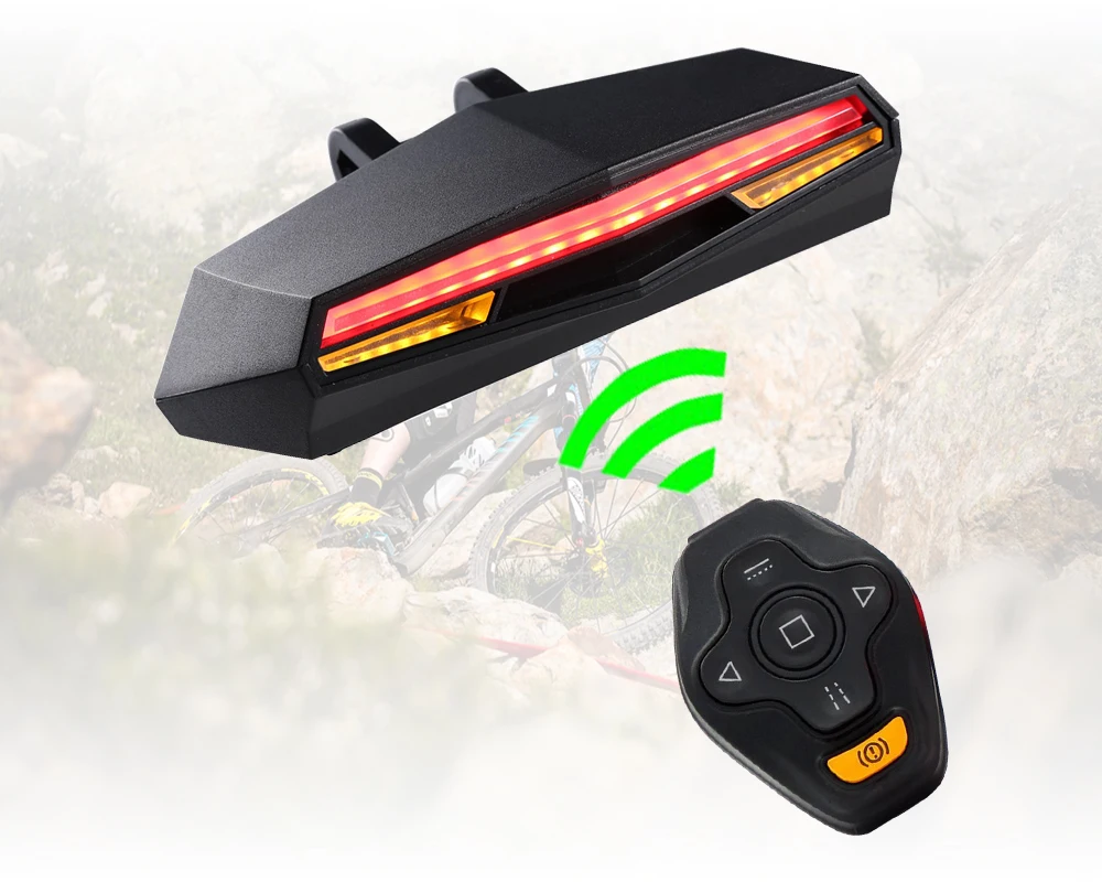 

USB Rechargeable Bike Light Brake Bicycle Rear Light Tail Lamp Intelligent Remote Turn Light for Bicycle Cycling Accessories