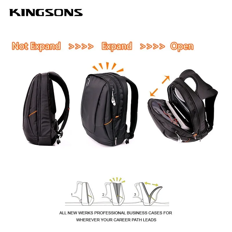 Новинка Kingsons брендовая сумка, рюкзак для ноутбука 1", 15,6", сумка для ноутбука, бизнес, офисный работник, Прямая 3019