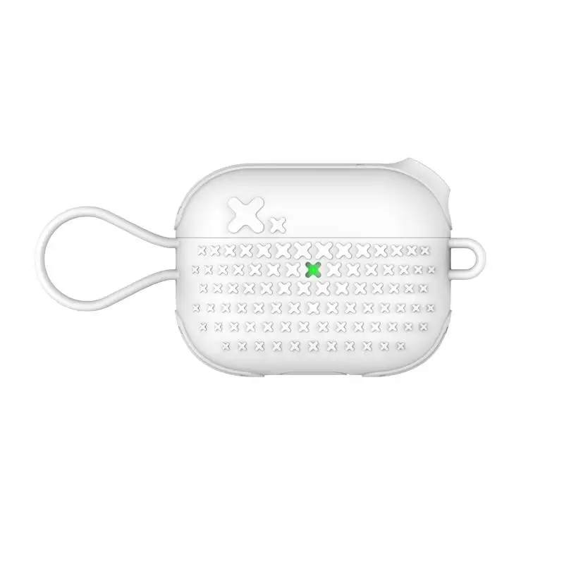 Защитный чехол для наушников AirPods Pro силиконовый с портативным ремешком на