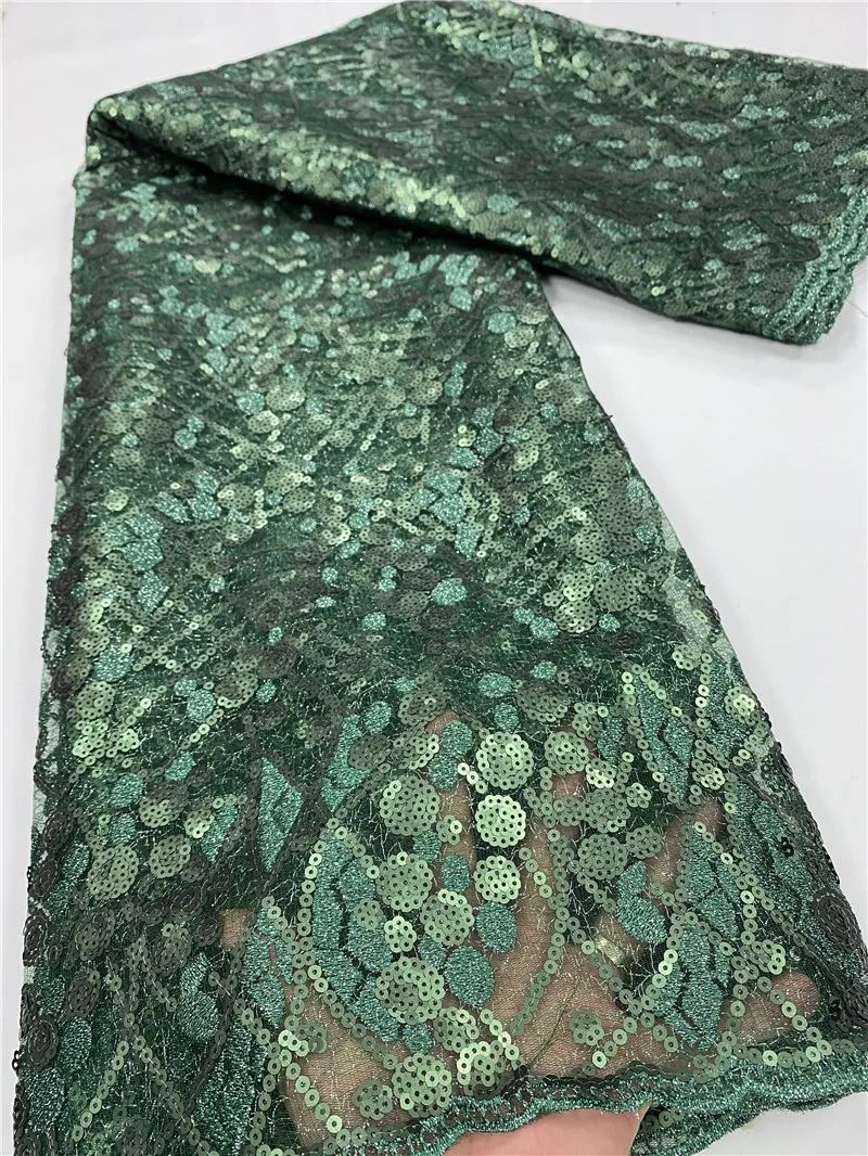 

NIAI Nigerian Lace Fabrics African Fabric Lace with African Lace Fabric Sequins for Women Wedding Party Dress XY3528B-1