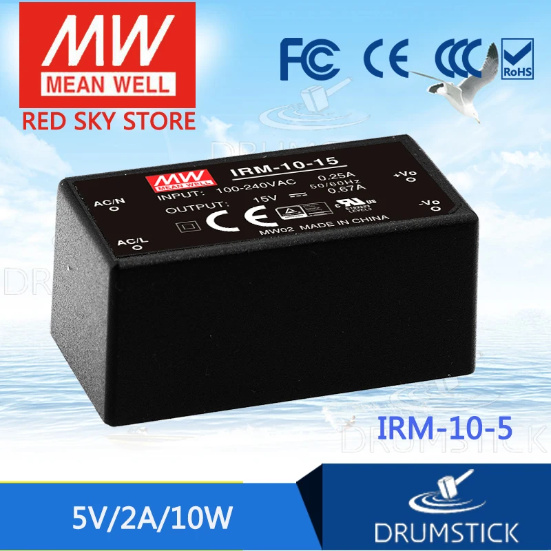 

kindly MEAN WELL 6Pack IRM-10-5 5V 2A meanwell IRM-10 10W Single Output Encapsulated Type