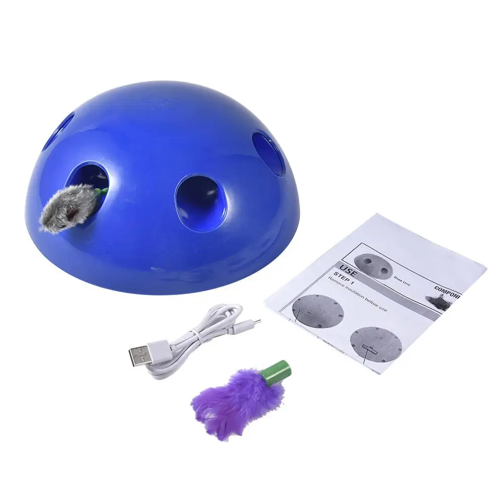 Игрушка для кошек с зарядкой от USB Интерактивная игрушка мышь перья забавная