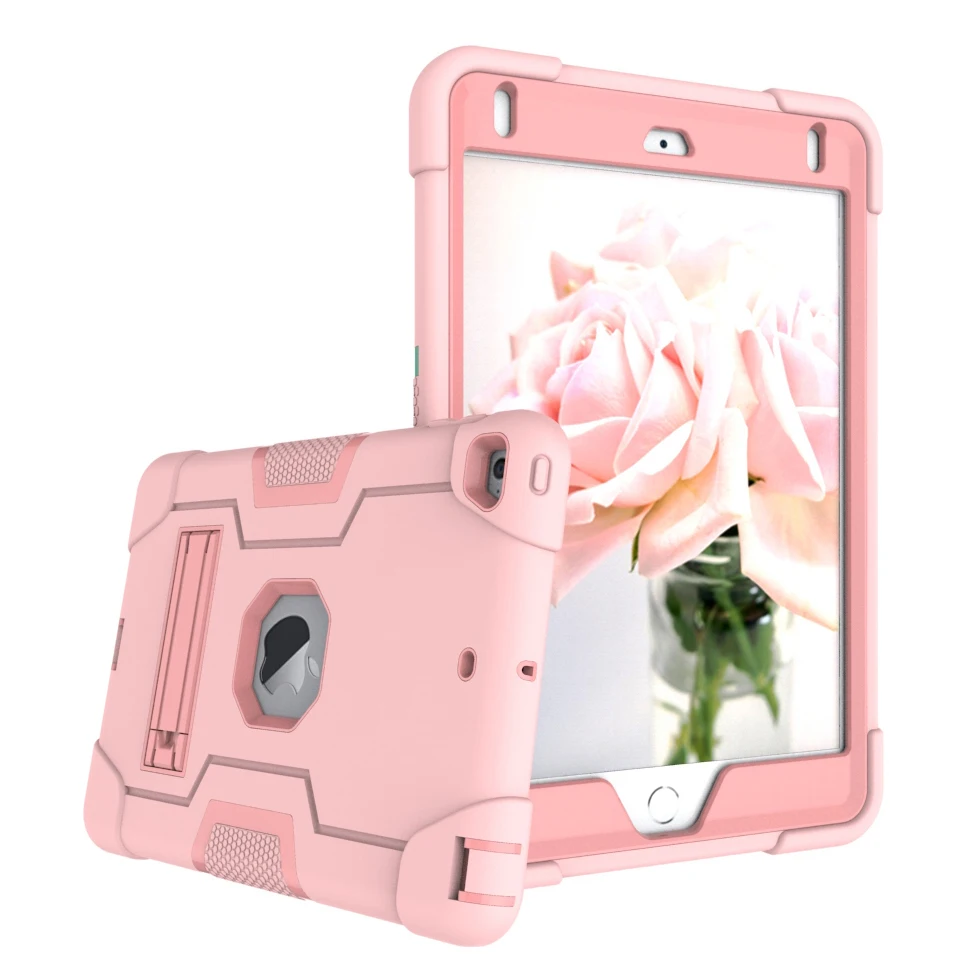 Сверхмощный Силиконовый ТПУ + ПК Жесткий гибкий Стенд армированный чехол для iPad