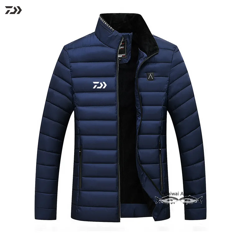 Daiwa согреться куртка для мужчин осень зима Рыбалка одежда Хлопок Твердые