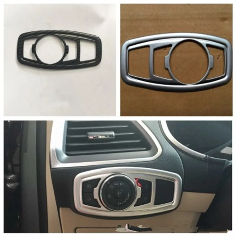 

Car Front Headlight Switch Button Frame Trim Cover Styling Chrome ABS Sticker Fit for Ford Edge 2015-2020