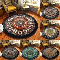 retro style round rug datura 3d printing coffee table carpet hanging basket living room decorative carpet crystal velvet custom