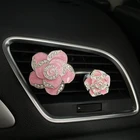 2 шт., украшение для автомобиля в виде цветка, духи, авто, вентиляционное отверстие, зажим, автомобильный аромадиффузор, ароматизатор запаха, милые украшения, аксессуары для салона автомобиля, для девочек