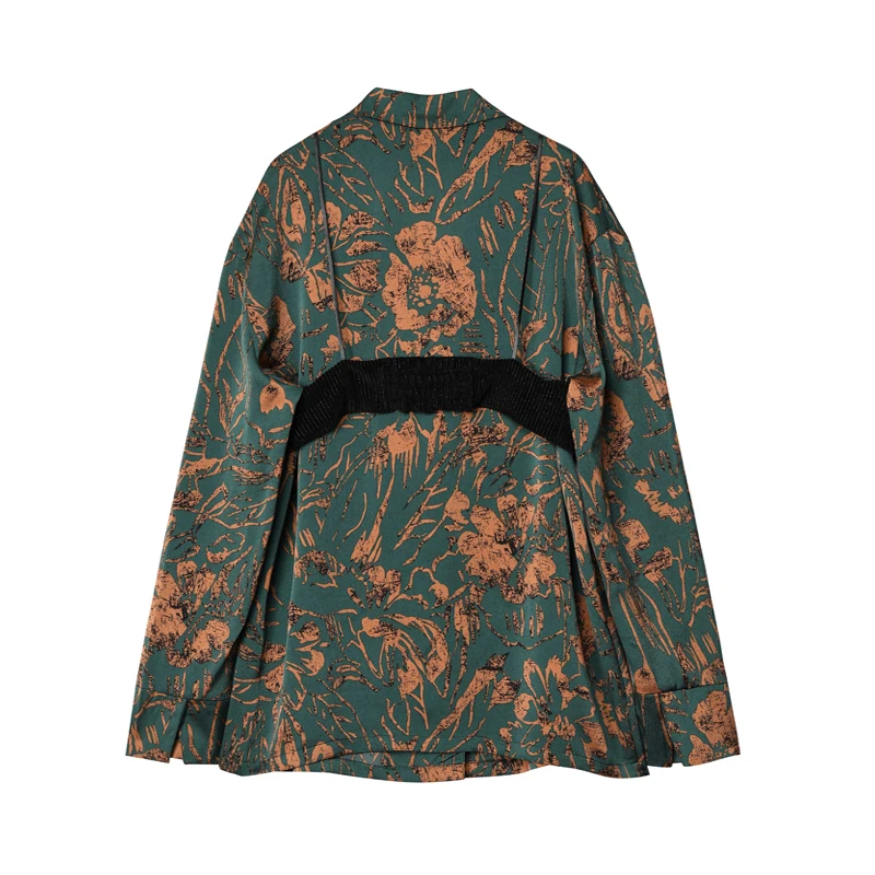 Женская блузка с длинным рукавом осенняя повседневная принтом в винтажном стиле