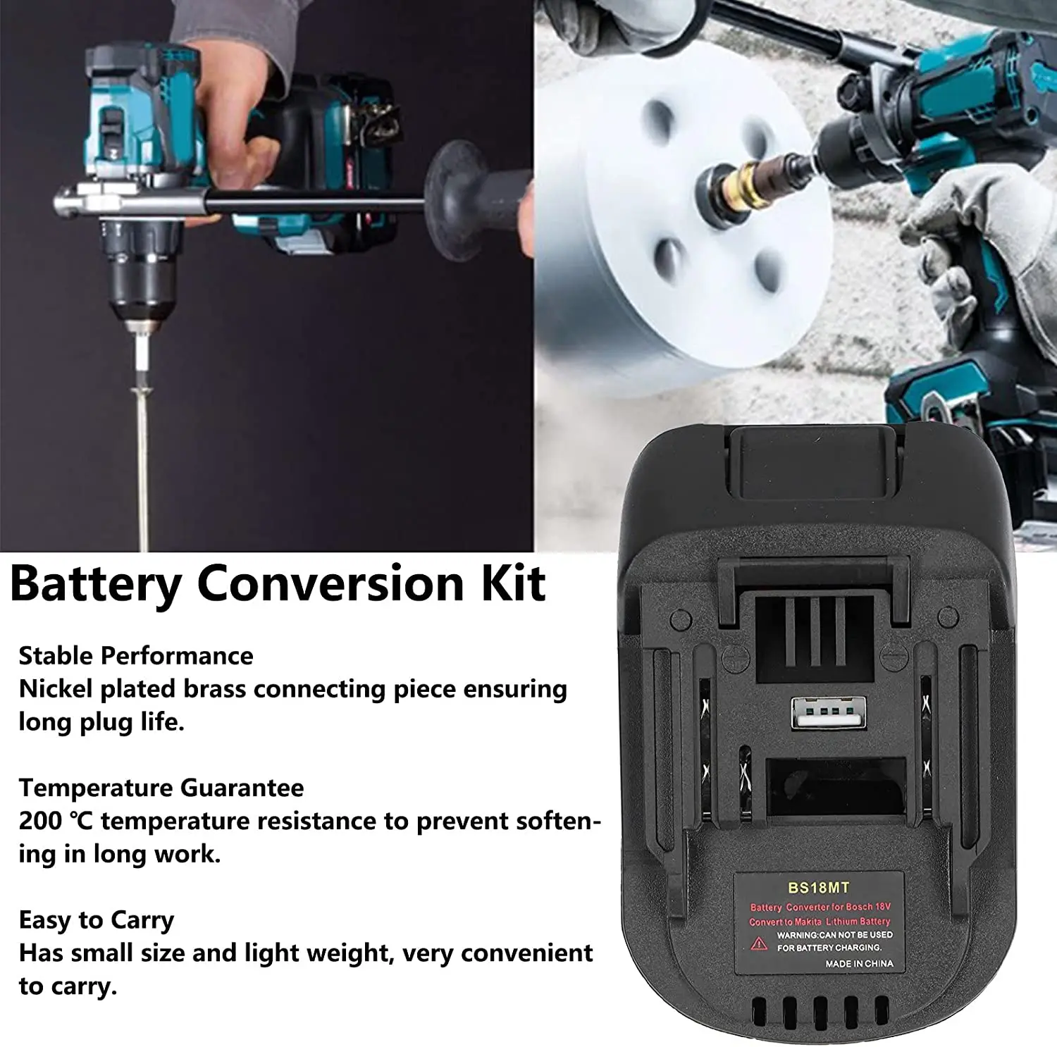 Адаптер для аккумулятора Bosch 18 в BAT619G/620 преобразователь литиевых батарей Makita BL 1860