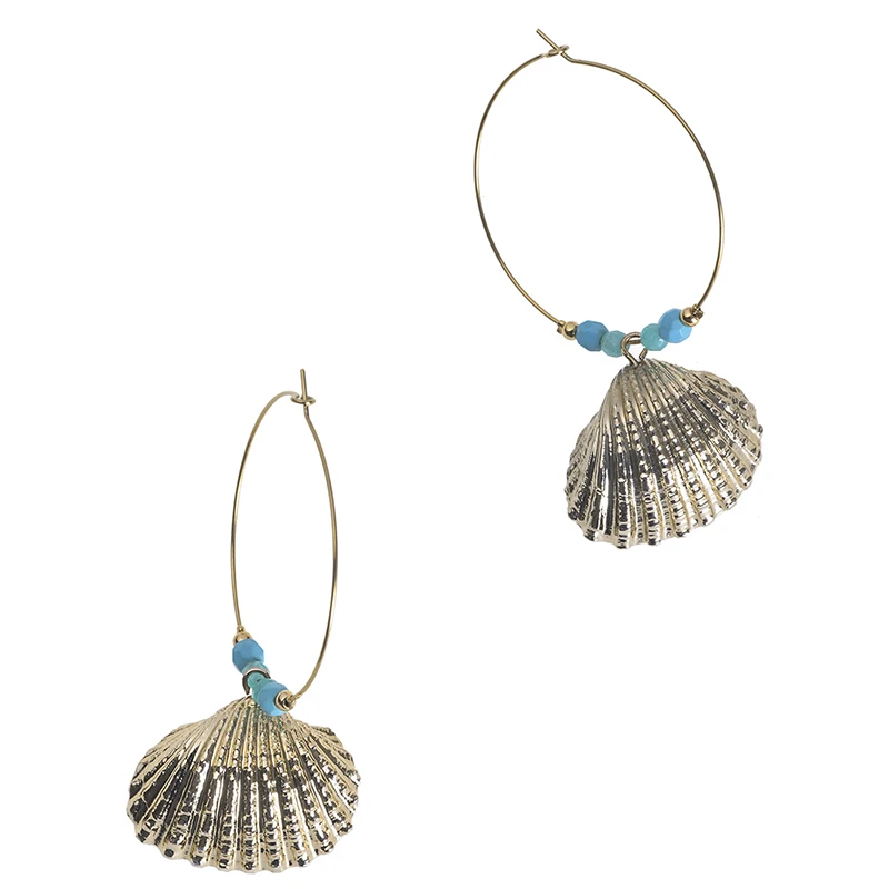 Гальваническое настоящее золото C-образной формы 9 слов Круглый Раковины ракушки