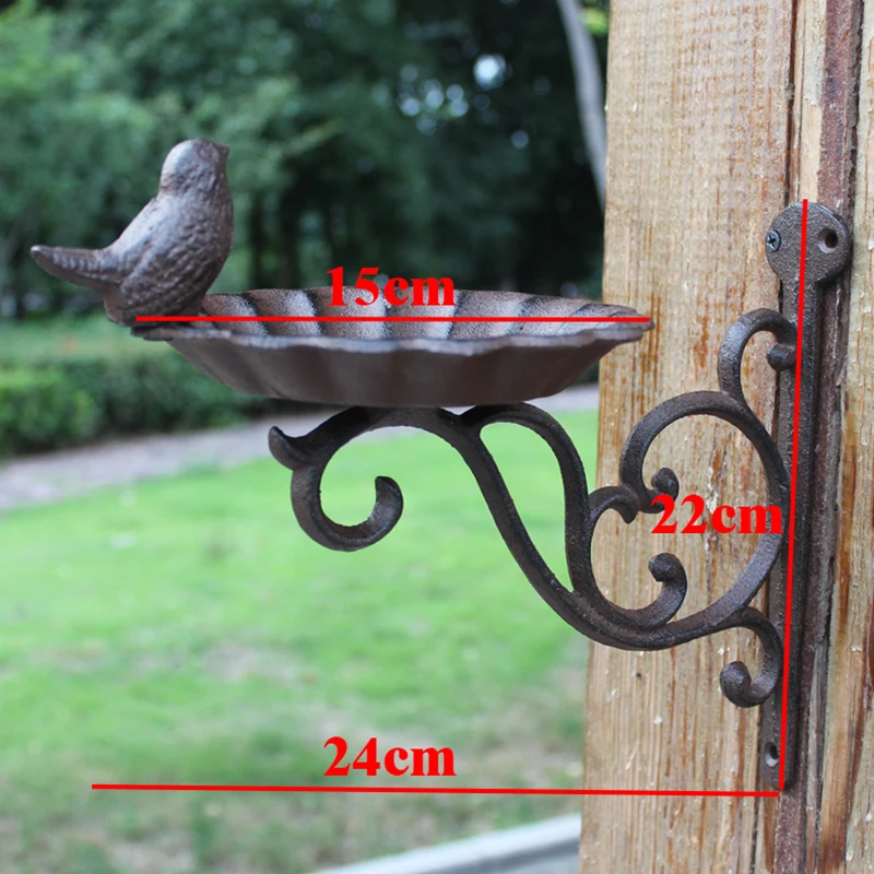 Чугунная Ванна или кормушка для птиц настенное крепление коричневого цвета | Дом