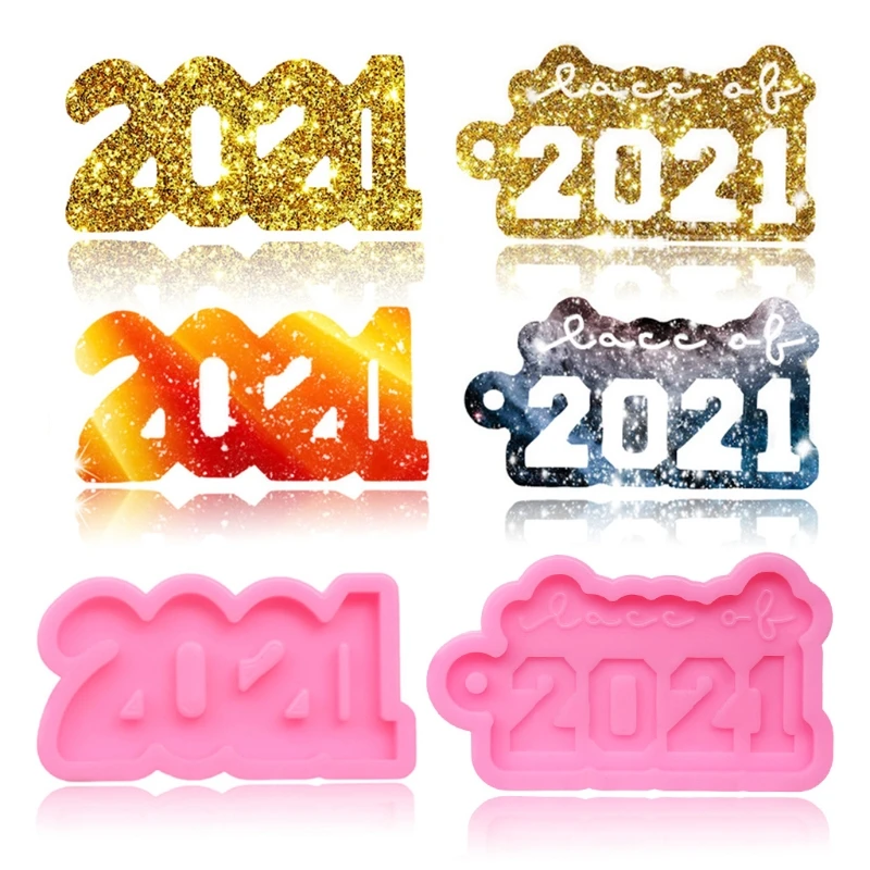 

Epoxy Resin Mold Glossy Keychain Mold Charm Jewelry Earrings Silicone Mould DIY Crafts Pendants Decorations Casting Tools