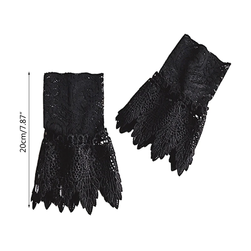 

Women Vintage Hollow Out Crochet Lace Wrist Cuffs Stretch Fake Sleeves Bracelet 649C