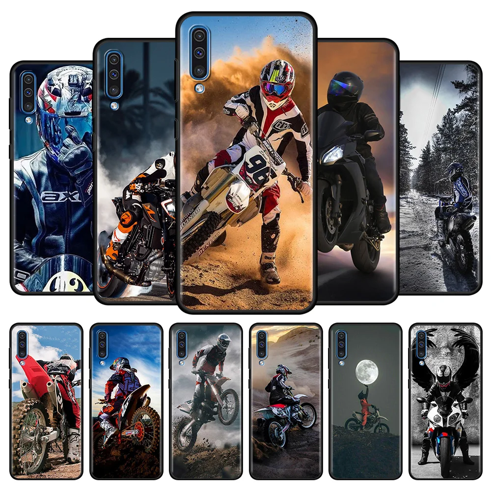 

case For Samsung Galaxy A50 A70 A10 A30 A20e A20s A10s A40 A90 A10e A80 A60 A70s A50s A30s Cover Moto Cross motorcycle sports