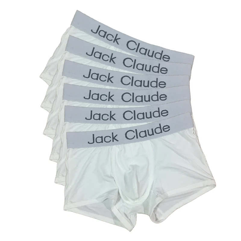 white Color 6 pcs 6 шт./лот,, мужское нижнее белье, мужские боксеры, мужские трусы для мужчин, комфортные трусики из «дышащей» ткани, Cuecas, боксеры для мужчин, сексуальные боксеры для мужчин - Цвет: white Color 6 pcs