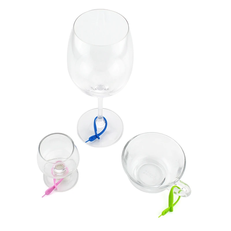 

12pcs/set Colorful Silicone Wine Glass Bottle Drink Cup Marker Party Tags Cup Identify Label Random Color