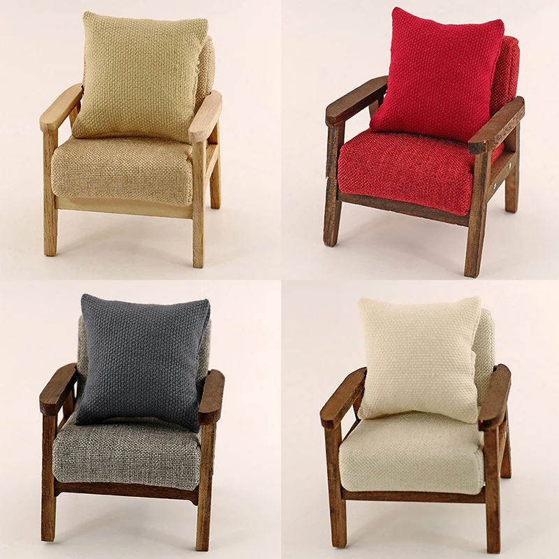 

1/12 Newest Pillow Cushions For Sofa Couch Bed Dollhouse Miniature Furniture Toys Without Sofa Chair 2Pcs/lot
