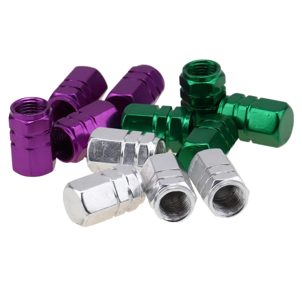4pcs Tire Accessories Wheel Tyre Valve Stems Air Dust Cover Screw Caps Car Motorcycle Truck Bike Purple Green Silver | Автомобили и