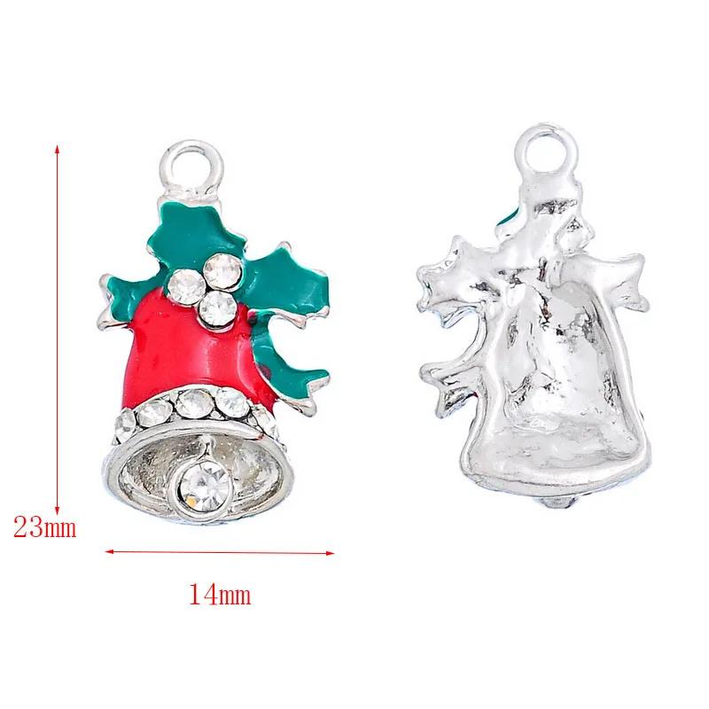 10 шт Рождественские Подвески колокольчики очаровательные красные зеленые
