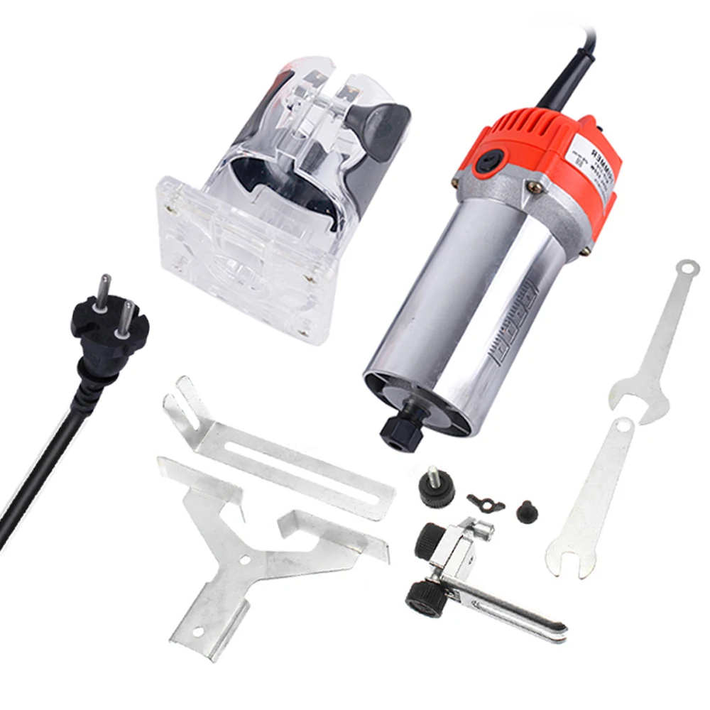 

650W Wood Electric Hand Trimmer 220V Woodworking Engraving Slotting Trimming Hand Carving Machine Wood Router Joiners Set